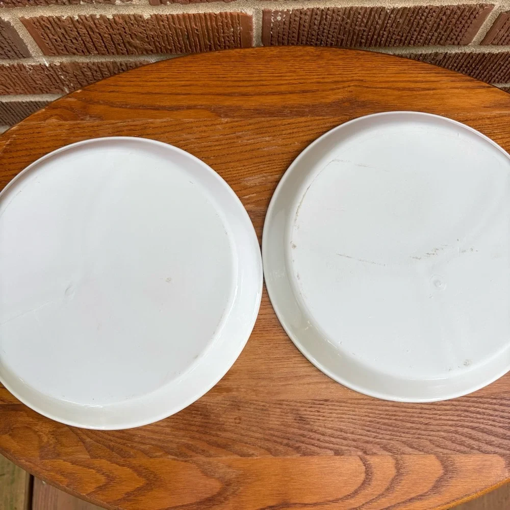 Vintage White China Divided Plates Restaurant Ware Set of 2